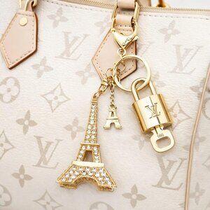Louis Vuitton Gold Lock 🔒 Authentic LV Key + Unbranded Eiffel Tower Bag Charm